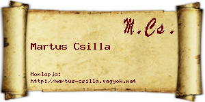 Martus Csilla névjegykártya
